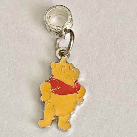 Vintage Disney Winnie the Pooh European Slider Bead Charm for Bracelet Signed - Picture 4 of 7